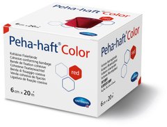 Бинт когезивний фіксуючий Peha-haft® Color red / Пеха-хафт колор червоний 6см x 20м 1шт