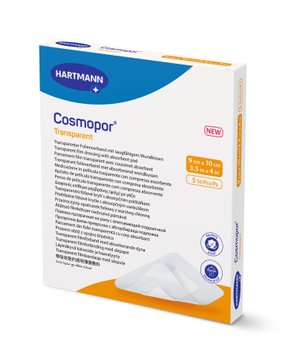 Пов’язка плівкова прозора з абсорбуючою подушечкою Cosmopor® Transparent 9см х 10см 5шт/упаковка