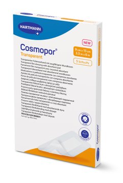 Пов’язка плівкова прозора з абсорбуючою подушечкою Cosmopor® Transparent 9см х 15см 5шт/упаковка