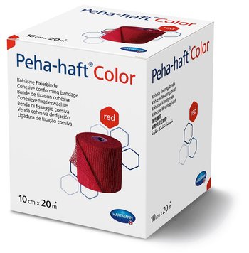 Бинт когезивний фіксуючий Peha-haft® Color red / Пеха-хафт колор червоний 10см x 20м 1шт