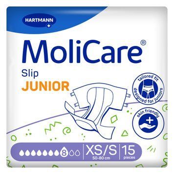 Підгузки для дорослих, які страждають на нетримання MoliCare&reg; Slip Junior 8 крапель XS/S 15шт