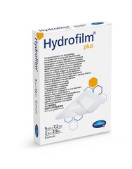 Пов’язка плівкова прозора з абсорбуючою подушечкою Hydrofilm® Plus / Гідрофілм Плюс 5х7,2см 5шт/упаковка