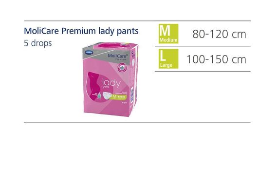 Труси поглинаючі для жінок MoliCare® Premium lady pants 5 крапель M 8шт/пак
