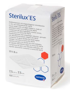 Марлеві серветки Sterilux® ES, 7,5см х 7,5см, нестерильні, 100шт. в упаковці