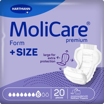 Прокладки анатомічної форми при нетриманні MoliCare® Premium Form +SIZE 8 крапель 20шт