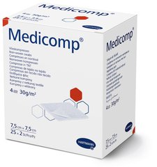 Серветка з нетканого матеріалу Medicomp® / Медікомп 7,5см х 7,5см, 2шт. в пакунку