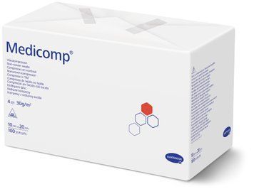 Серветки з нетканого матеріалу Medicomp&reg; 10 х 20 см, 4-шарові, нестерильні, 100 шт.