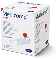 Серветки з нетканого матеріалу Medicomp® extra / Медікомп Екстра 7,5см х 7,5см, 2шт. в пакунку