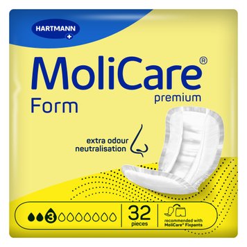 Прокладки анатомічної форми при нетриманні сечі і калу MoliCare Premium Form 3 краплі 32шт/пак