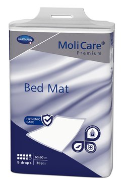 Пелюшка поглинаюча гігієнічна з СУПЕРАБСОРБЕНТОМ MoliCare® Premium Bed Mat 9 крапель 60x60 см 30шт/пак