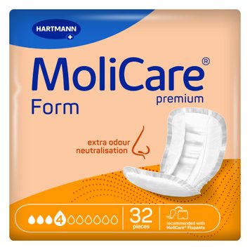 Прокладки анатомічної форми при нетриманні сечі і калу MoliCare Premium Form 4 краплі 32шт/пак