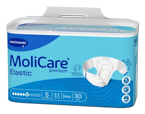 Підгузки для дорослих, які страждають на нетримання MoliCare Premium Elastic 6 крапель S 30шт/пак
