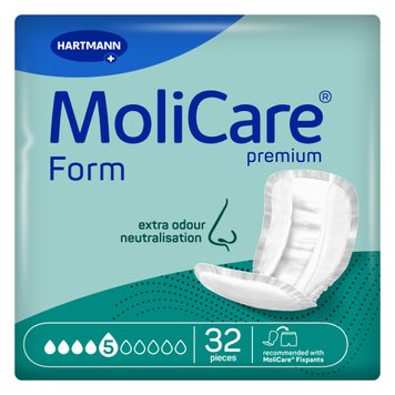 Прокладки анатомічної форми при нетриманні сечі і калу MoliCare Premium Form 5 крапель 32шт/пак