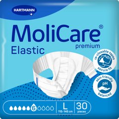Підгузки для дорослих, які страждають на нетримання MoliCare Premium Elastic 6 крапель L  30шт/пак