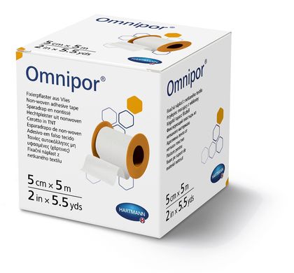 Пластир фіксуючий з нетканого матеріалу Omnipor® / Омніпор 5 см х 5 м 1шт