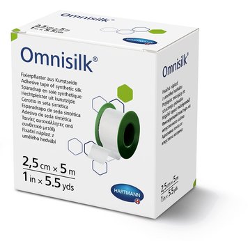 Пластир фіксуючий зі штучного шовку Omnisilk® / Омнісілк 2,5 см х 5 м 1шт