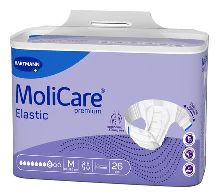 Підгузки для дорослих, які страждають на нетримання MoliCare Premium Elastic 8 крапель M 26шт/пак
