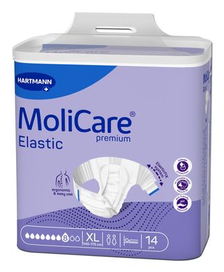 Підгузки для дорослих, які страждають на нетримання MoliCare Premium Elastic 8 крапель XL 14шт/пак