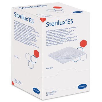 Марлеві серветки Sterilux® ES, 7,5см х 7,5см, стерильні, 2шт. в пакунку