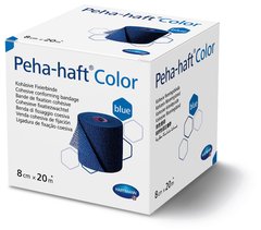 Бинт когезивний фіксуючий Peha-haft® Color blue / Пеха-хафт колор синій 8см x 20м 1шт