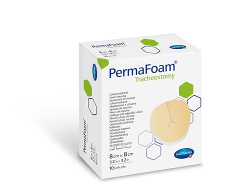 Пов'язка губчата PermaFoam® Tracheostomy / ПермаФоам Трахеостомі 8 см х 8 см 1шт
